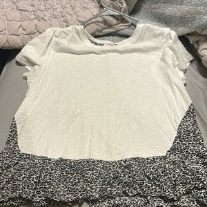 White with black and grey cheeta prints size large